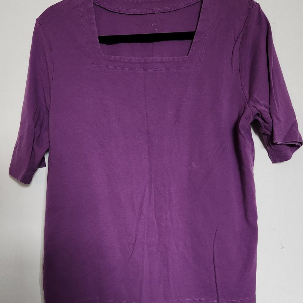 Jessica London Purple Square Neck T Shirt